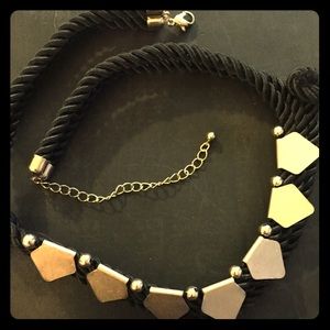 Black and gold rope necklace
